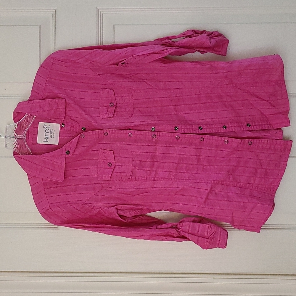 Pink snap-button up top